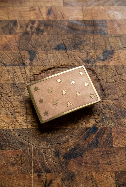 The Hopkinson | Brass 13 Star American Flag Belt Buckle