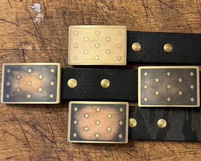 The Hopkinson | Brass 13 Star American Flag Belt Buckle